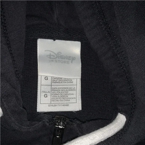The Disney Store Chicago Mickey Mouse Zip Up Sweatshirt Hoodie Black Sz XL - Picture 4 of 5